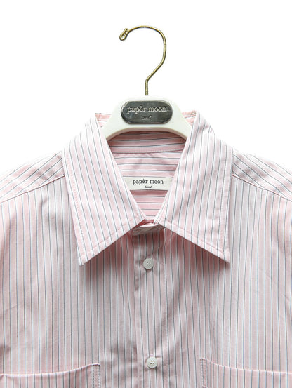 PAPERMOON Striped Pocket Detail Cropped Shirt