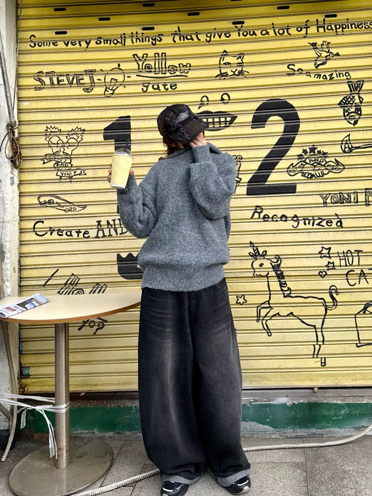 Kink Mohair Hood Knit