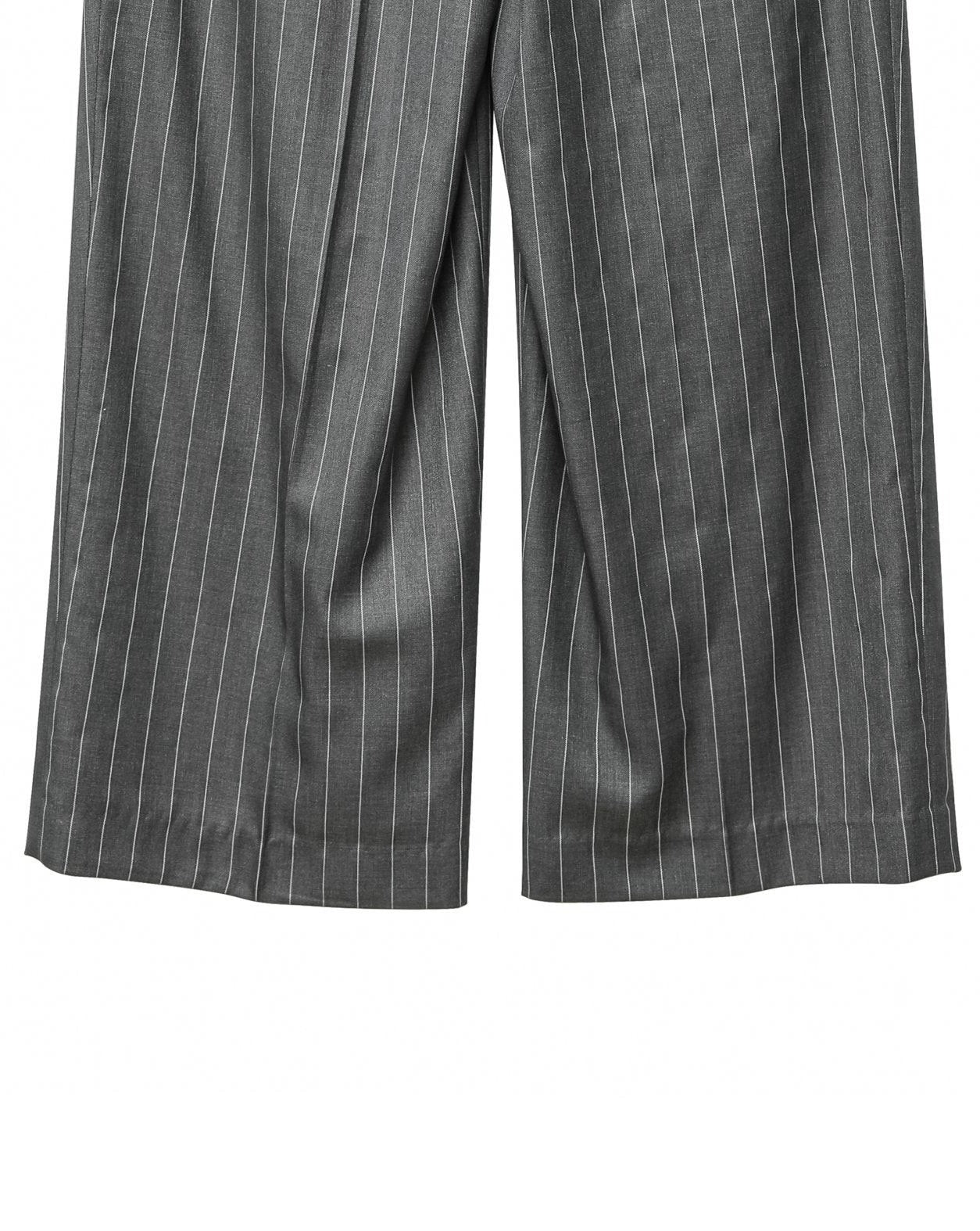 【PAPERMOON ペーパームーン】SS / Wide Pin Stripe Set up Suit Pleated Trousers