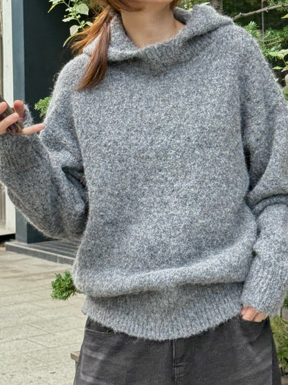 Kink Mohair Hooded Knit