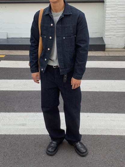 Luggage Ribbed Denim Set-up