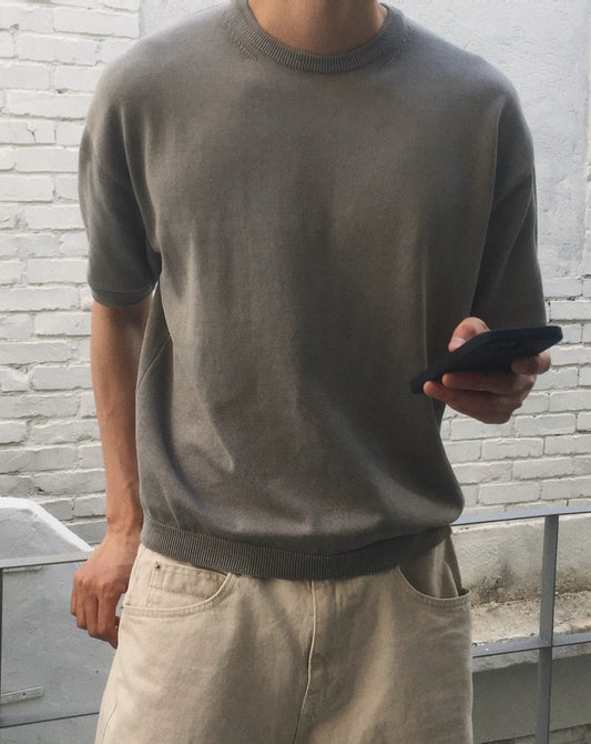 Pigment-Dyed Cotton Knit Tee