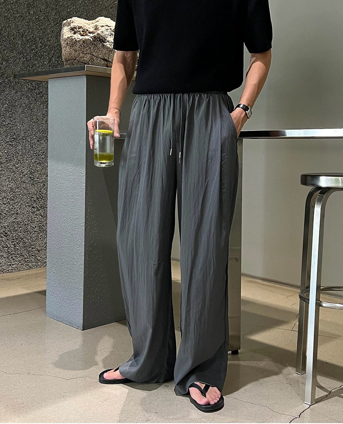 Pigment-Washed Nylon Shirt Jacket