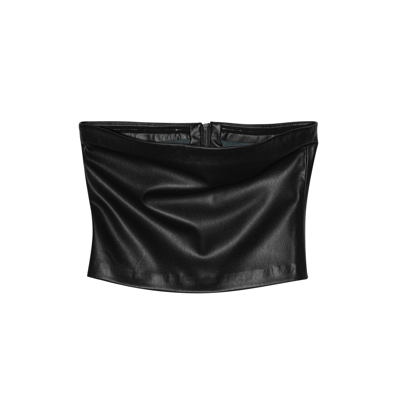 【PAPERMOON 페이퍼 문】SS / Off Shoulder Vegan Leather Tube Top