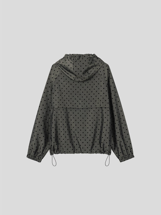 Dot Print Hooded Coach Jacket