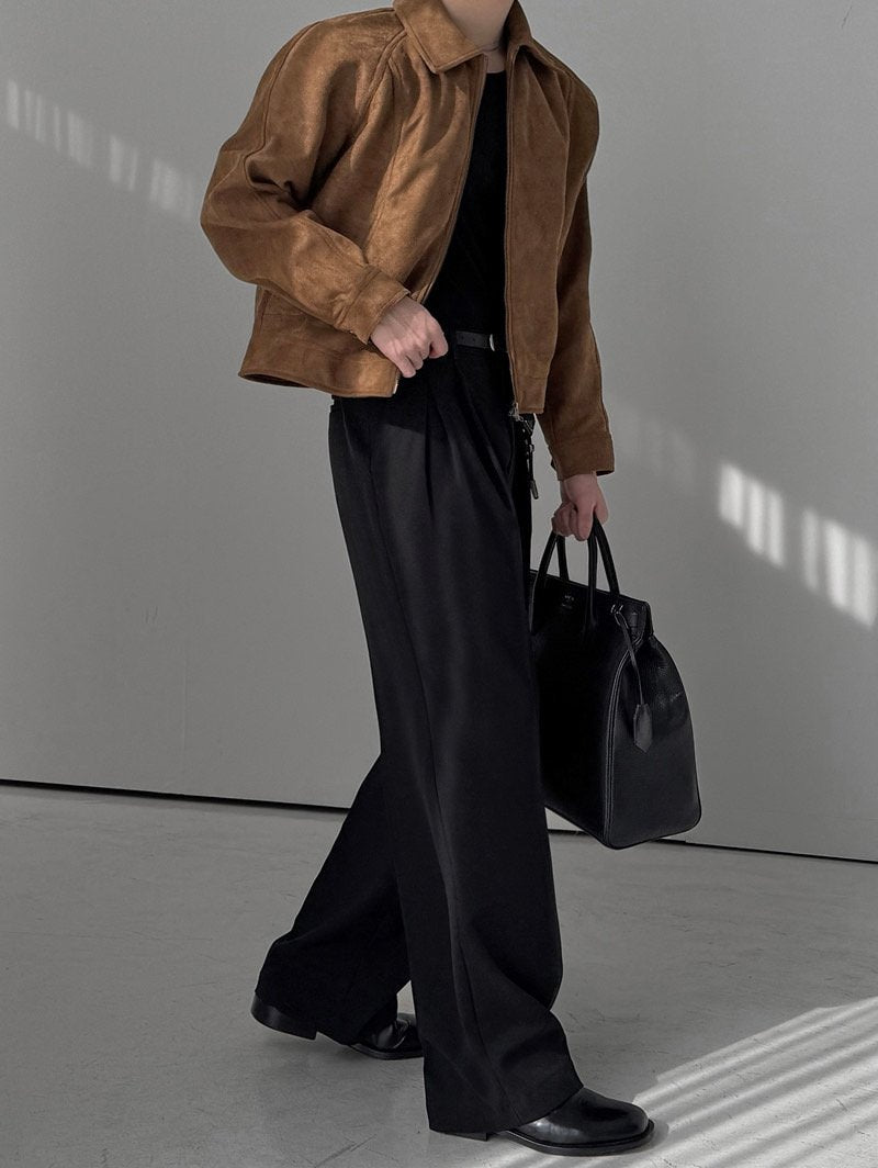 Folk Collar Suede Jacket