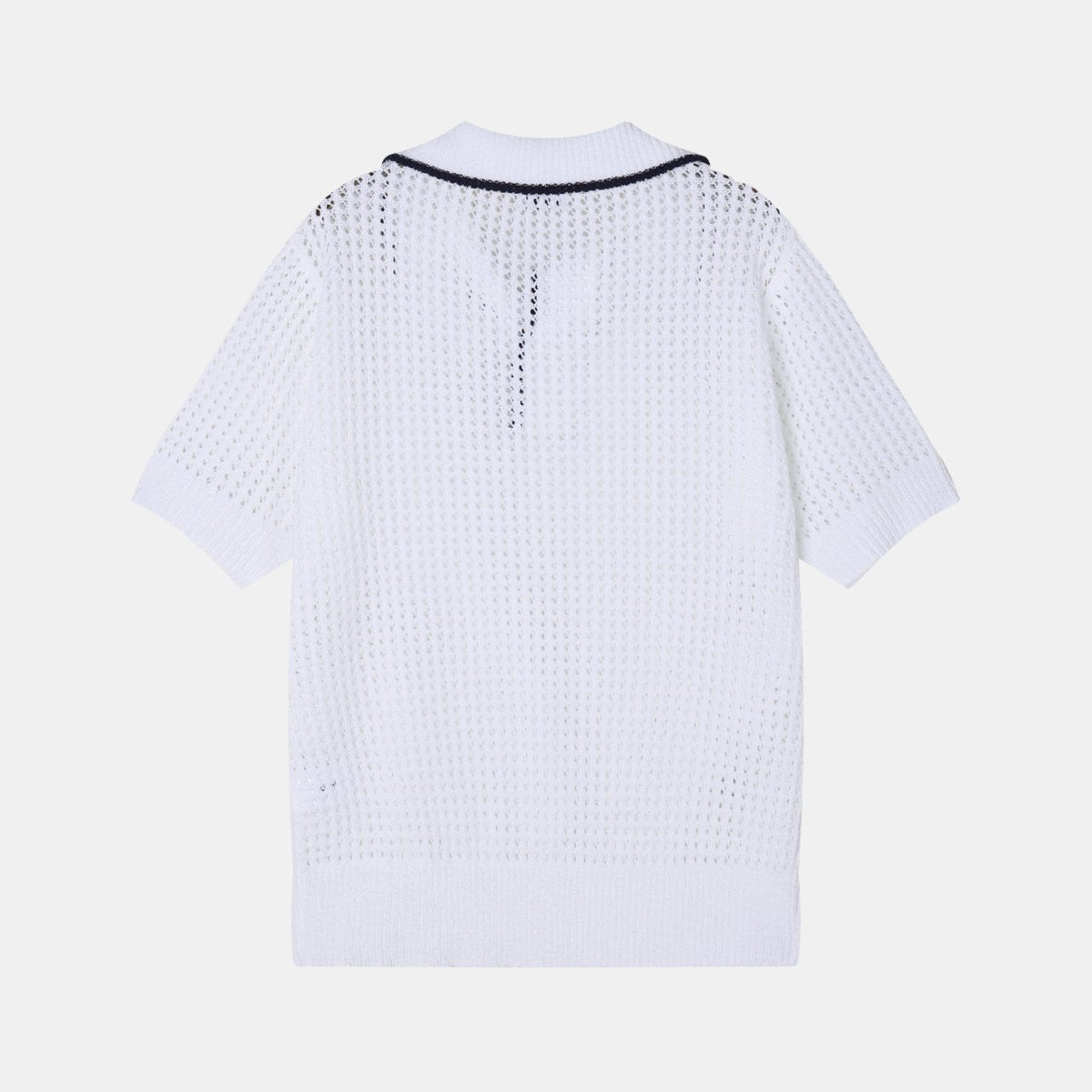 MESH COLLAR KNIT POLO