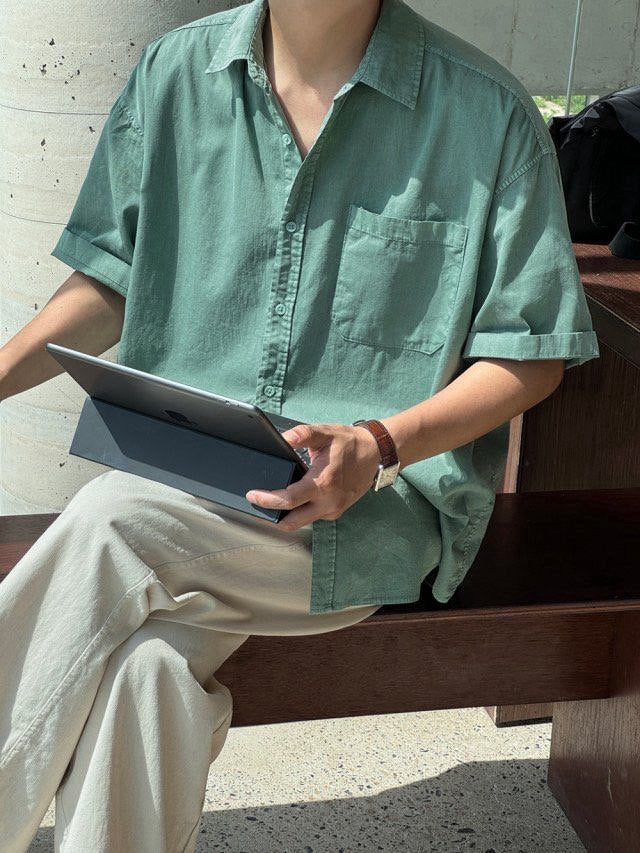 Stone Pigment Half Shirt