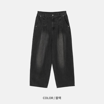 Rise Two-Tuck Wide Jeans