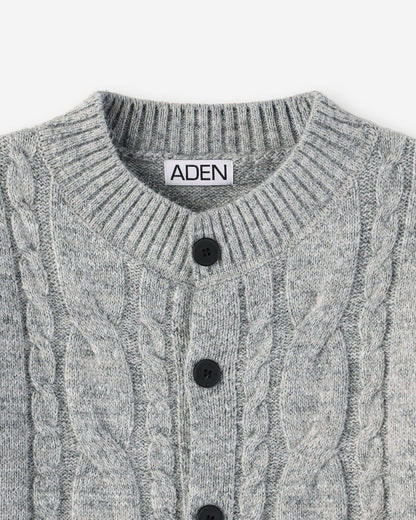 Treccia Cable Wool Cardigan