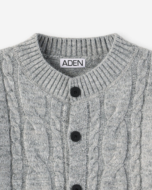Treccia Cable Wool Cardigan