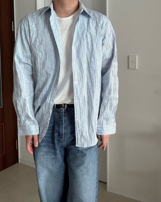 Cozy Crinkle Stripe Shirt