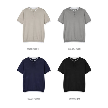 Trim Henley Knit
