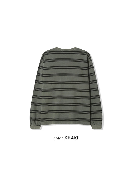Mini Stripe Pigment Long Sleeve Tee