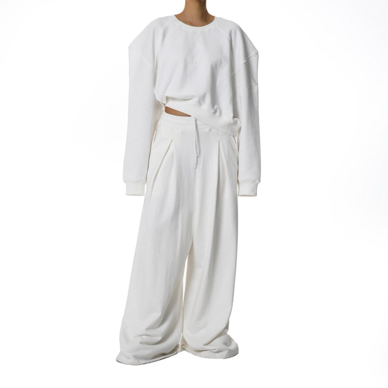 【PAPERMOON 페이퍼 문】SS / Pin - Tuck Detail Sweat Wide Pants