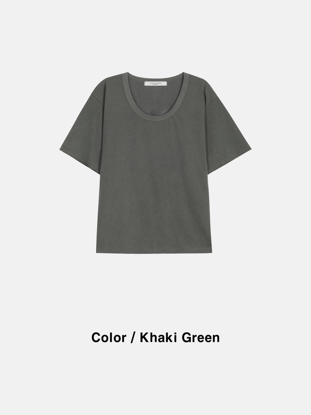 Washed Deep Crop U-Neck Tee