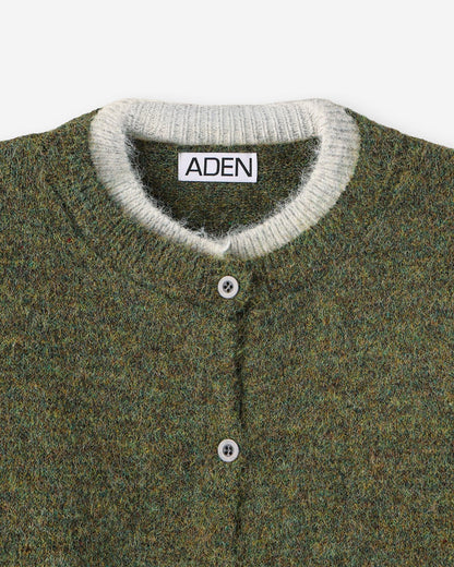 Layered Wool Knit Cardigan
