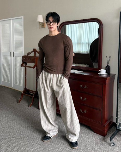 Randel Stripe Balloon Slacks