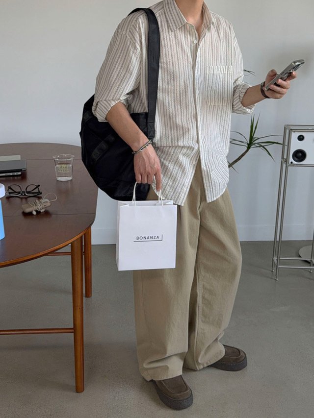 Rough Stripe Oversized Shirt