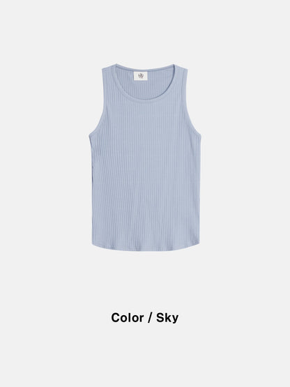 RIBBED COTTON TANK TOP