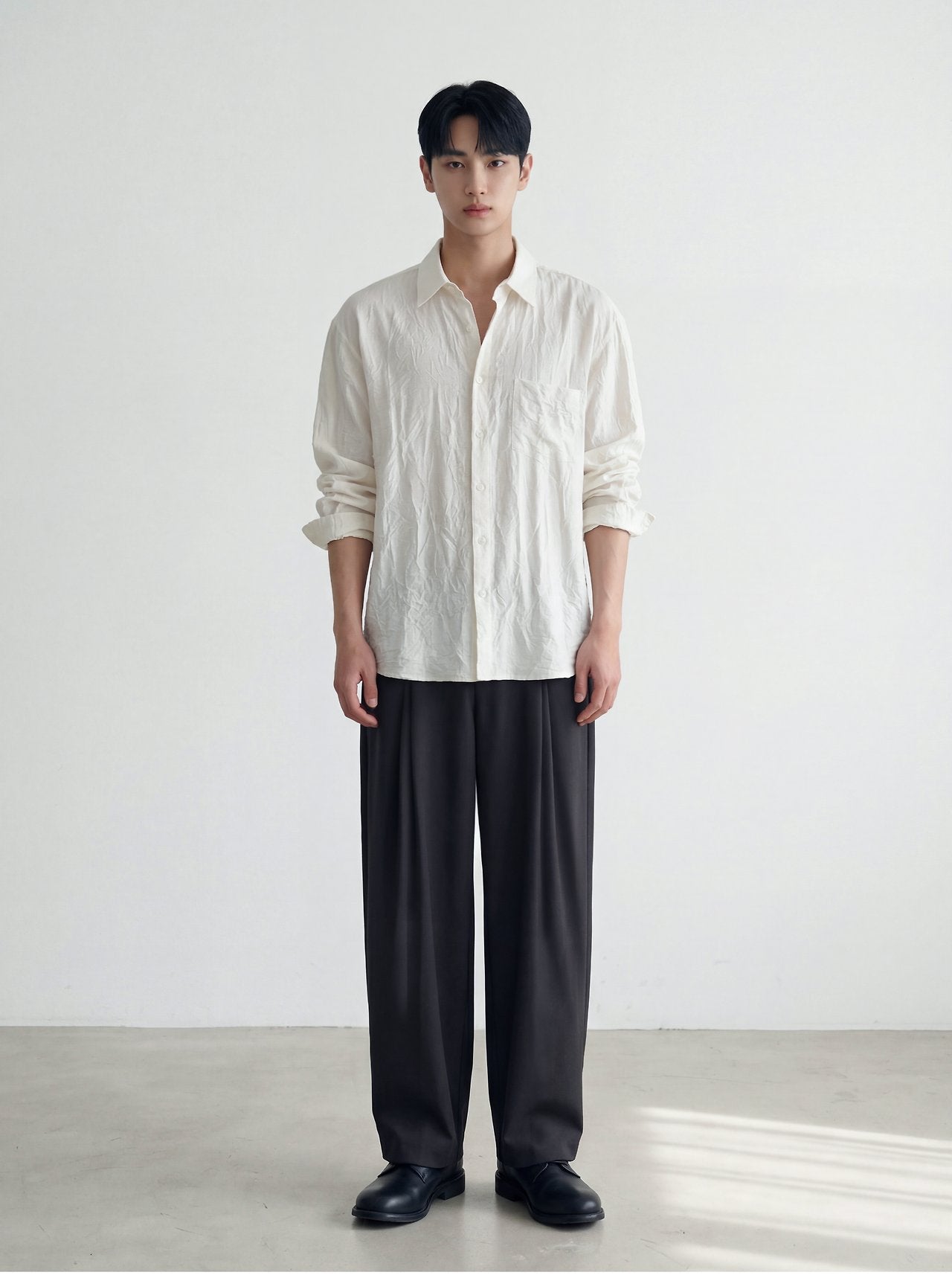 Crinkle Cozy Semi-Wide Shirt