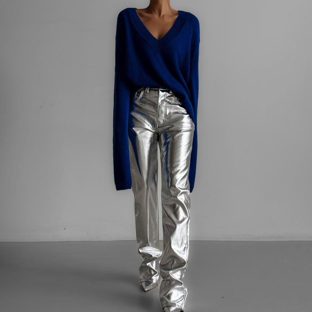 【即納】【PAPERMOON ペーパームーン】AW / Patent Vegan Leather Coated Straight Pants