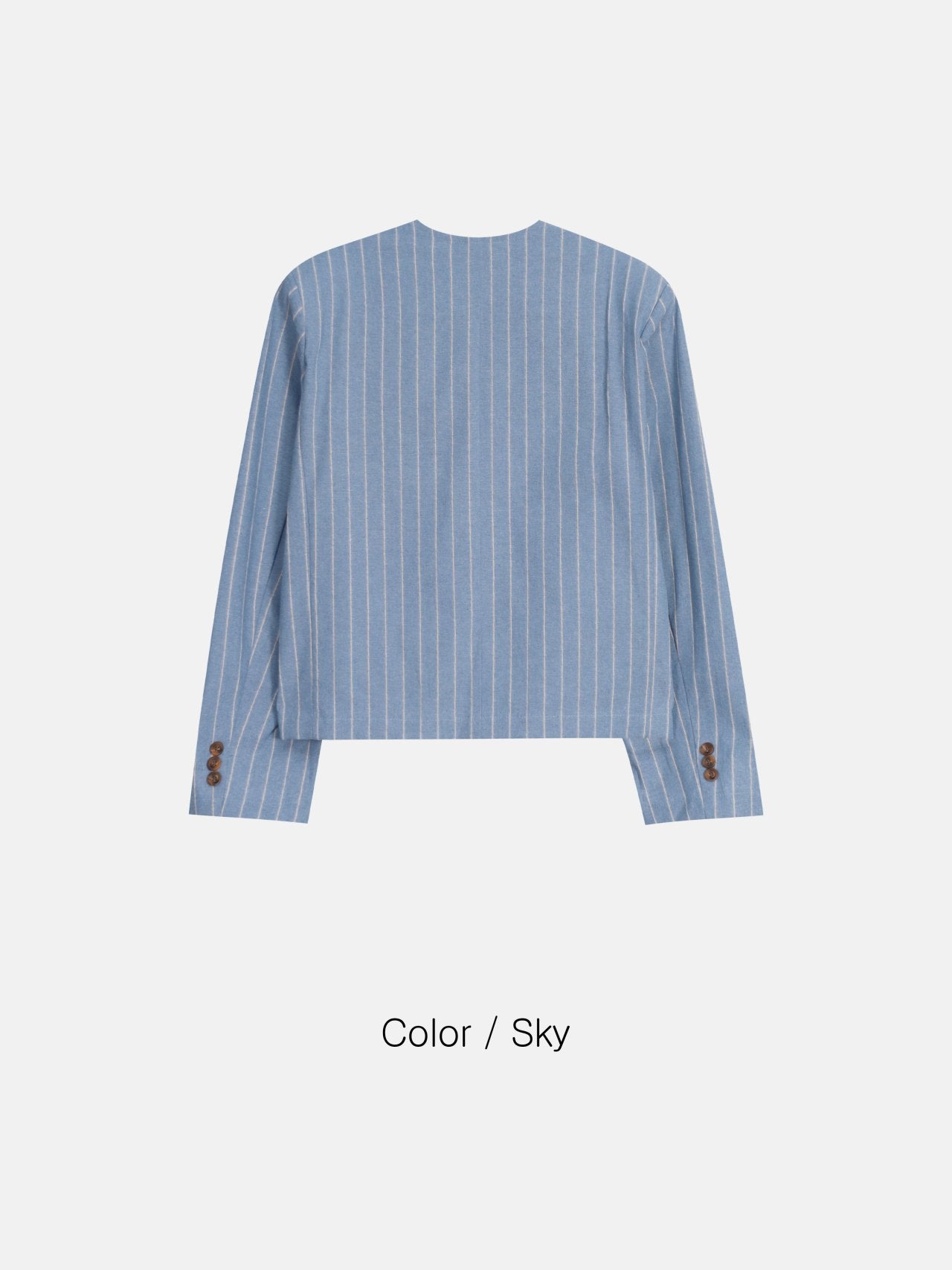 Minimal Stripe Collarless Jacket
