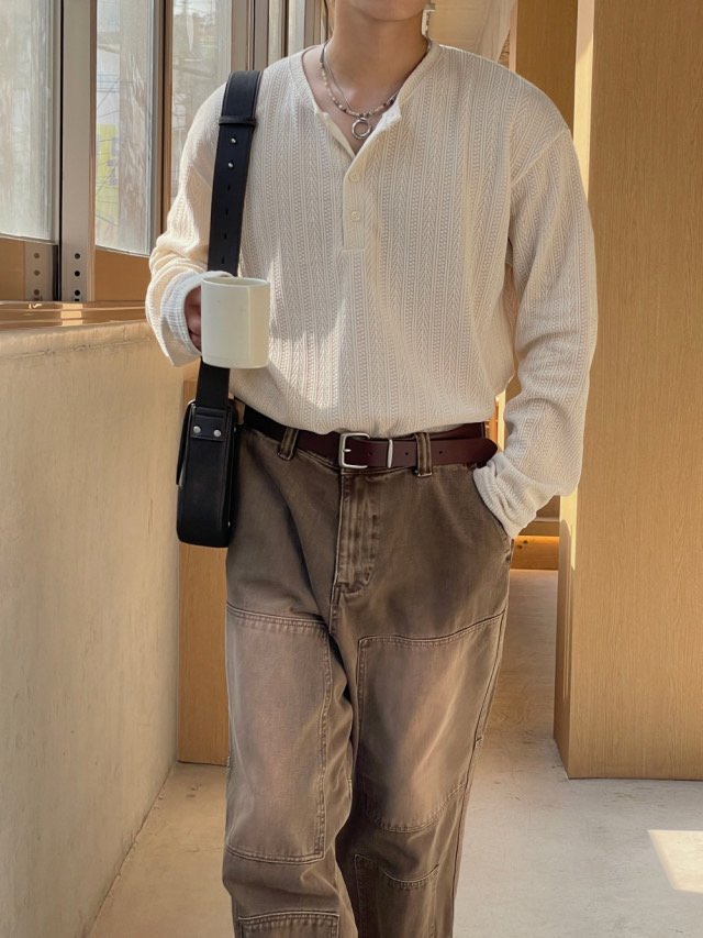 Need Textured Henley Long Sleeve