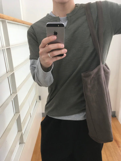 Rough Slub Skip Neck Tee