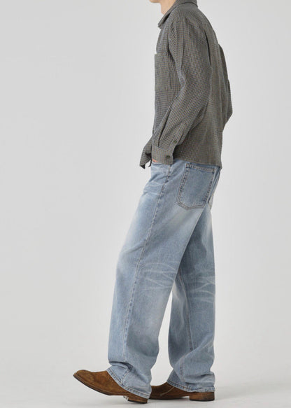 Sand Washed Wide Denim Pants
