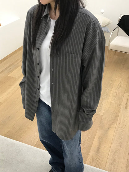 Pigment-Washed Nylon Shirt Jacket