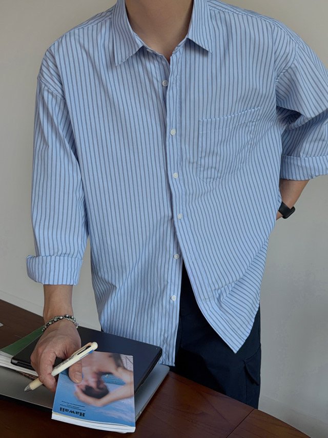 Rosy Stripe Oversized Shirt