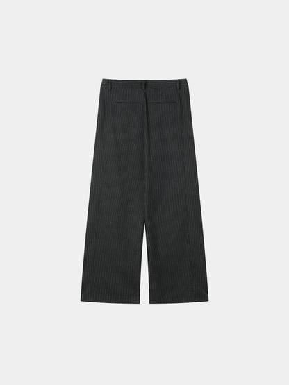 Steady Stripe Wide Pintuck Balloon Slacks