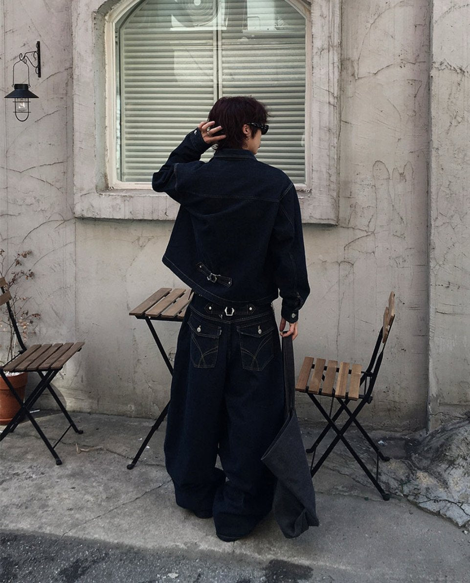 Broad-Stripe Denim Pants