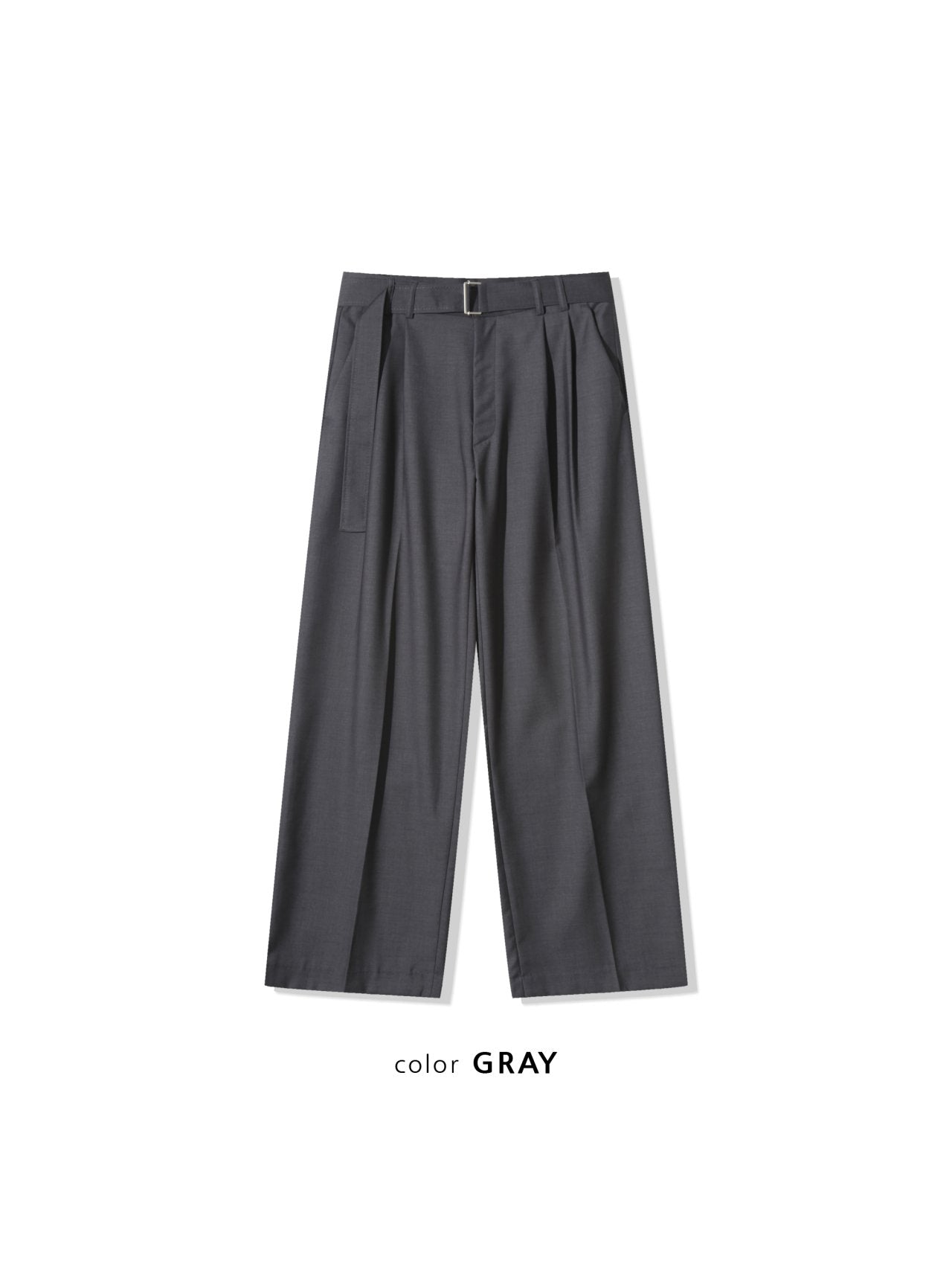 Wide Belted Pleat Slacks