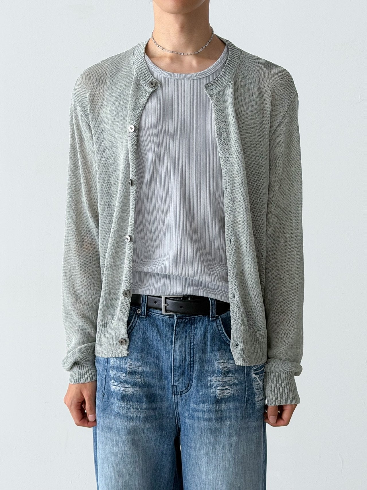 Pigment-Washed Nylon Shirt Jacket