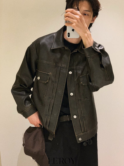 Hope Leather Trucker Jacket