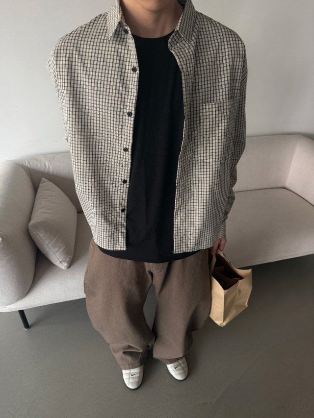 Cookies Check Cropped Shirt