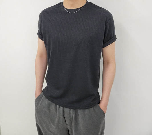 Shoulder Muscle Ribbed T-Shirt