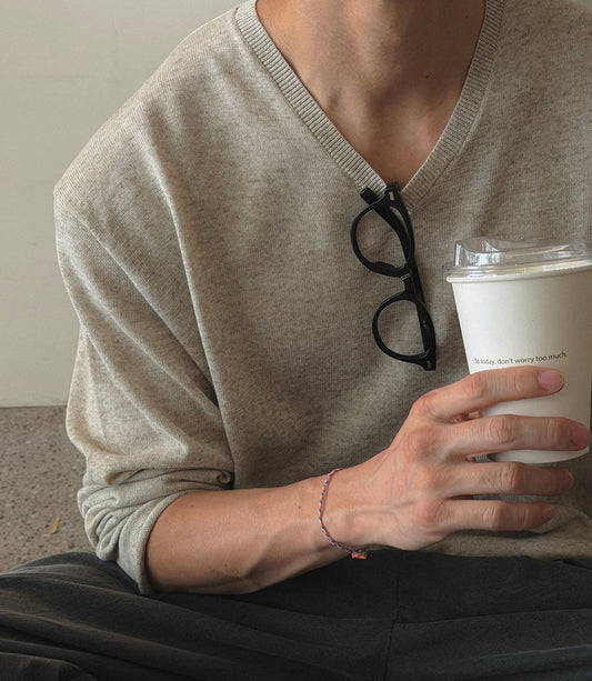 Sunset Linen V-Neck Knit