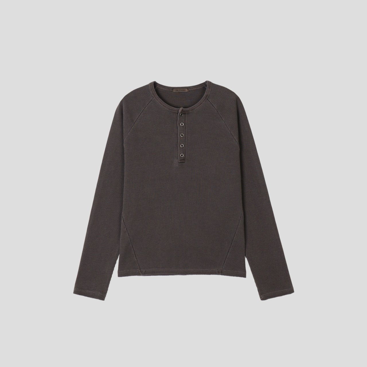 Waffle Pigment Henley Neck Tee