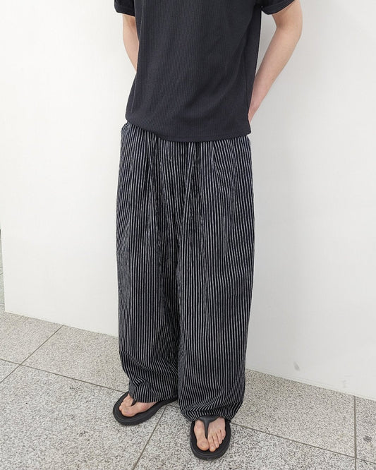 Bulky Fit Stripe Linen Pants
