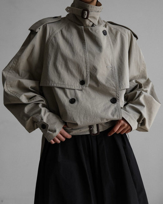 [PAPERMOON] SS / Oversized Cropped Trench Coat