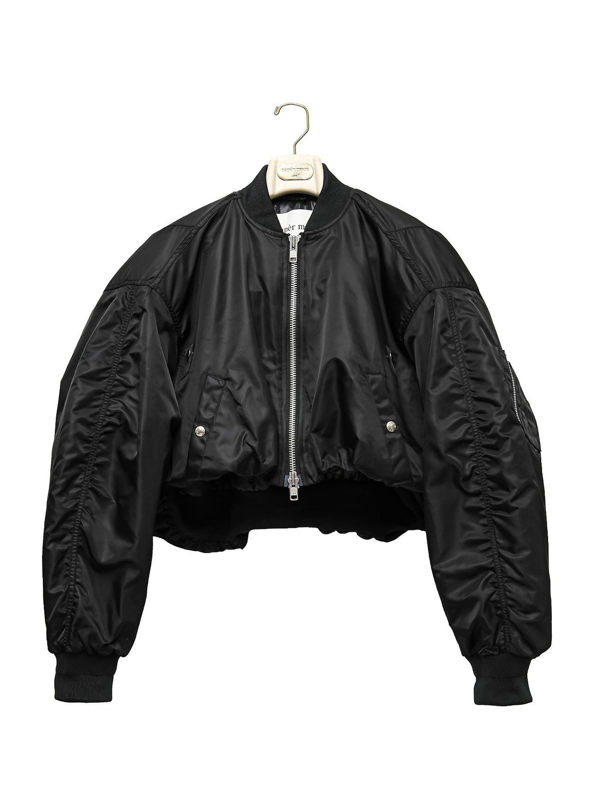 PAPERMOON Heavy Twill Nylon Cropped Balloon MA-1 Flight Jacket