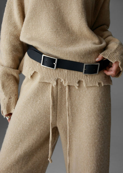 PAPERMOON Vintage Fuzzy Cashmere Wool Jogger Pants