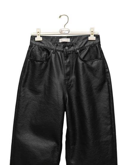 PAPERMOON Oversized Black Coated Denim Jeans