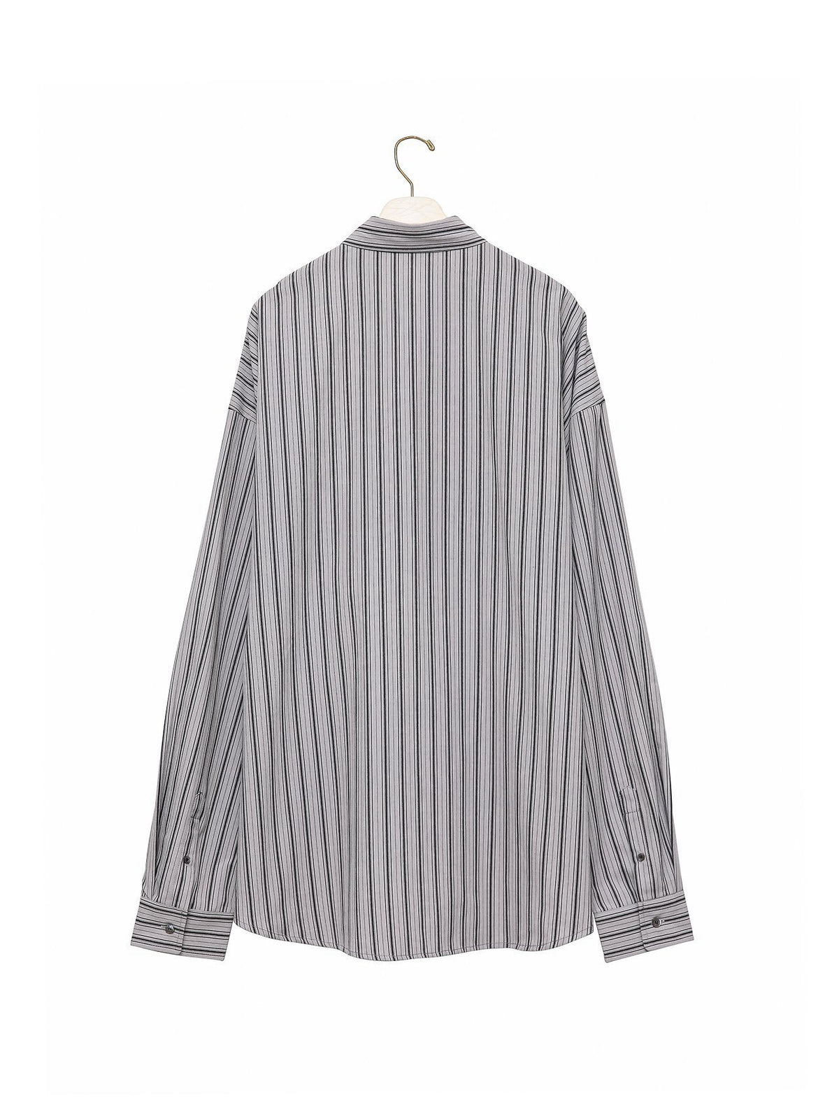 PAPERMOON Oversized Striped Pattern Pocket Button Down Shirt