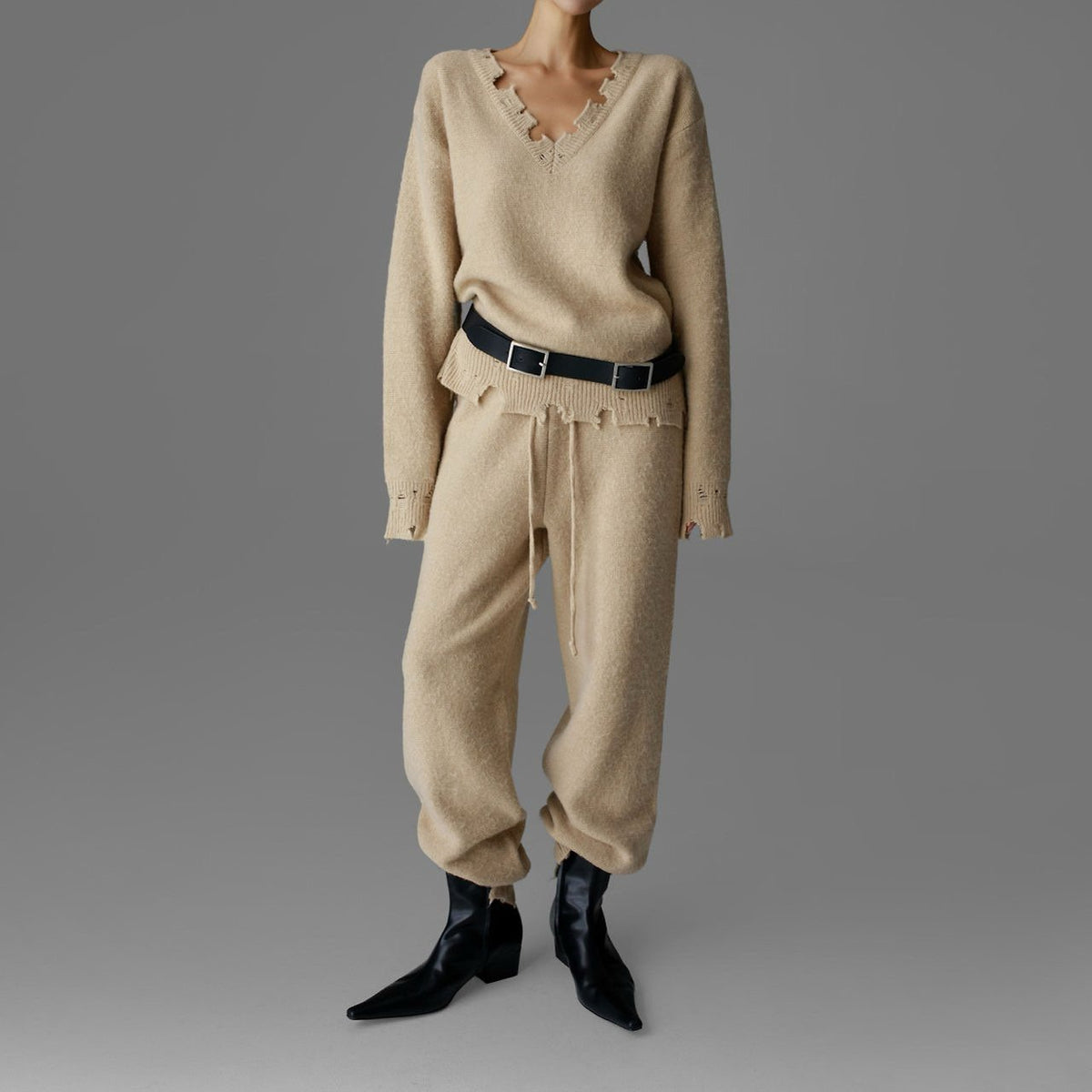 PAPERMOON Vintage Fuzzy Cashmere Wool Jogger Pants