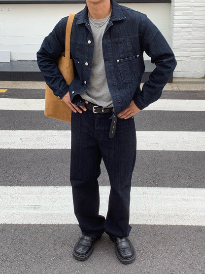 Luggage Ribbed Denim Set-up