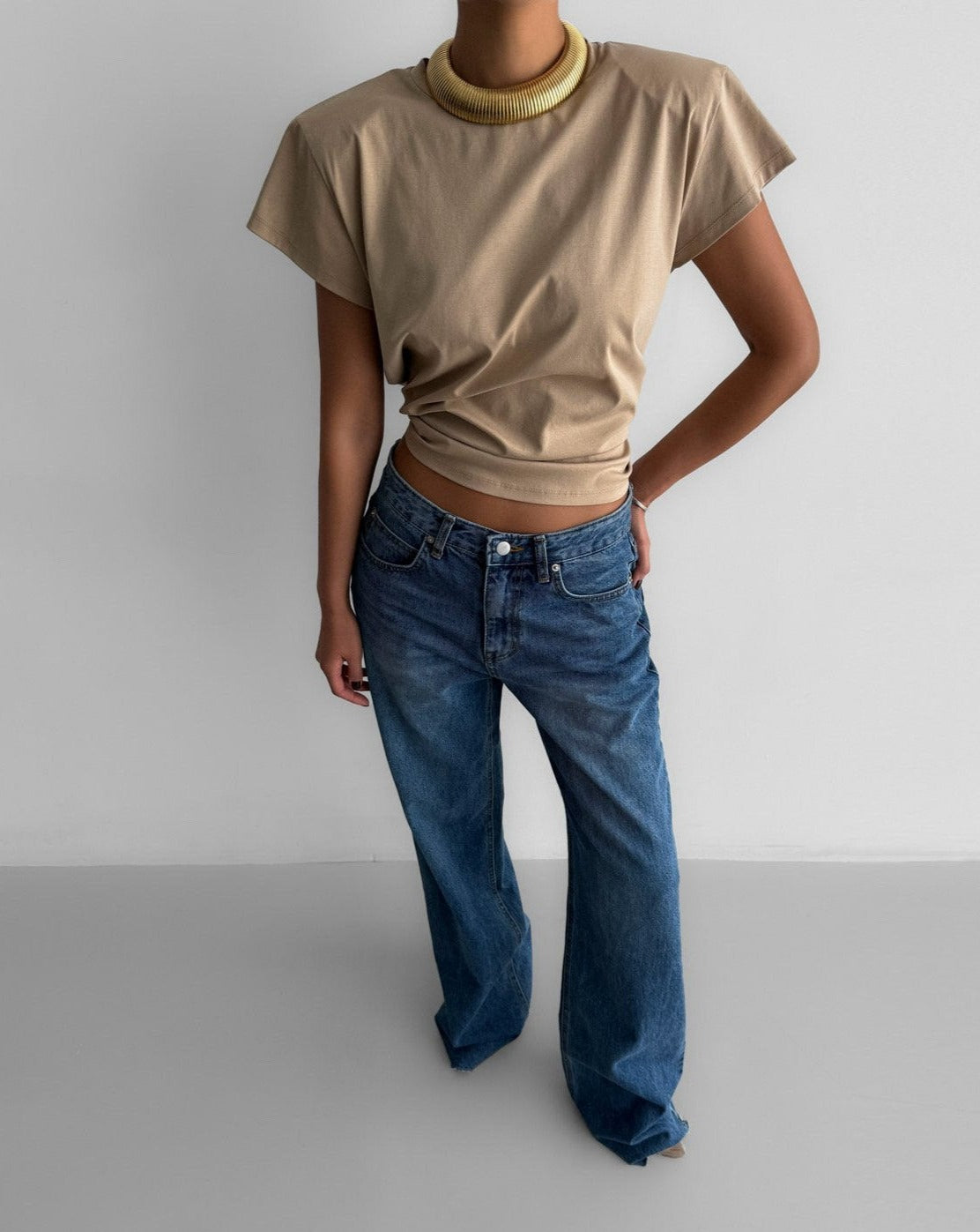 【PAPERMOON 페이퍼 문】SS / Premium Cotton Classic Slim Padded T - Shirt